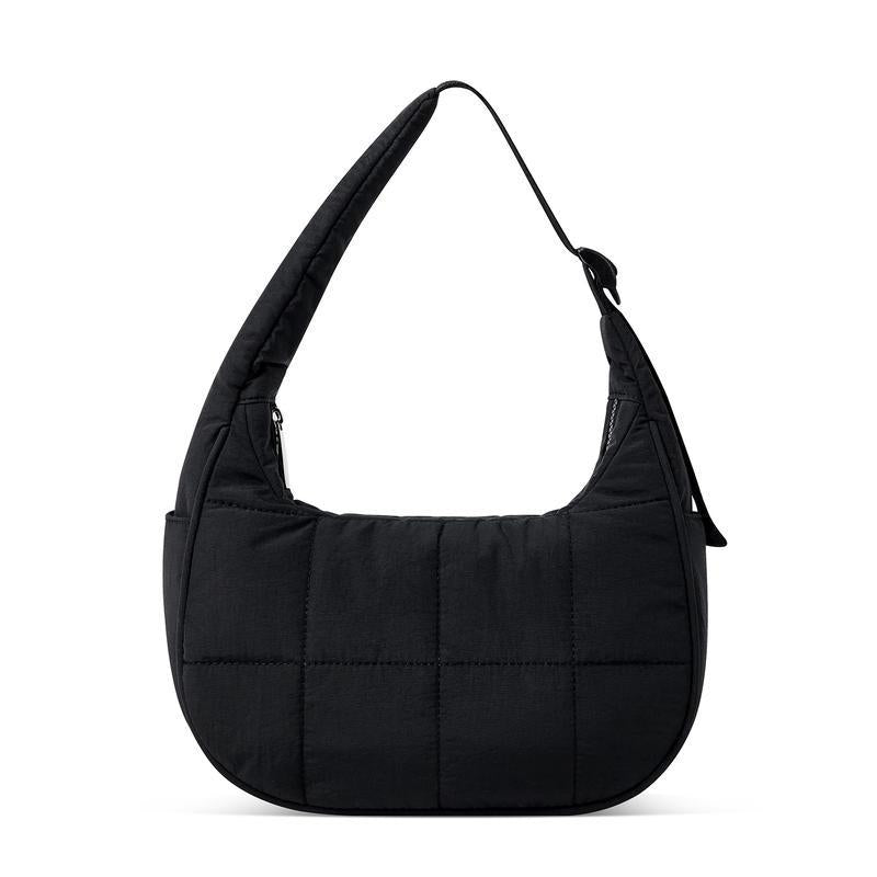 Small Puffer Crescent Shoulder Bag Quilted Purse Forwomen Nylon Handbag with Adjustable Strap Girl Gifttravel Dating Springtok