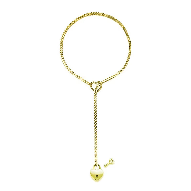 "Love in Chains: The 'I Promise This Heart Won't Break' Punk Rock Necklace for When You Want to Rock Out and Lock Down!"