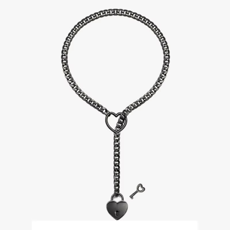 "Love in Chains: The 'I Promise This Heart Won't Break' Punk Rock Necklace for When You Want to Rock Out and Lock Down!"
