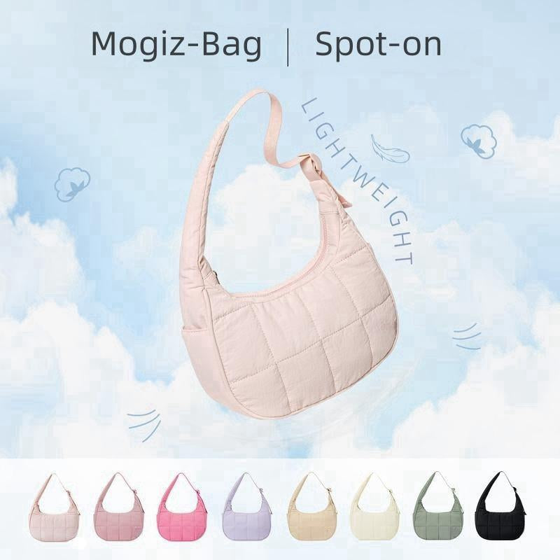 Small Puffer Crescent Shoulder Bag Quilted Purse Forwomen Nylon Handbag with Adjustable Strap Girl Gifttravel Dating Springtok