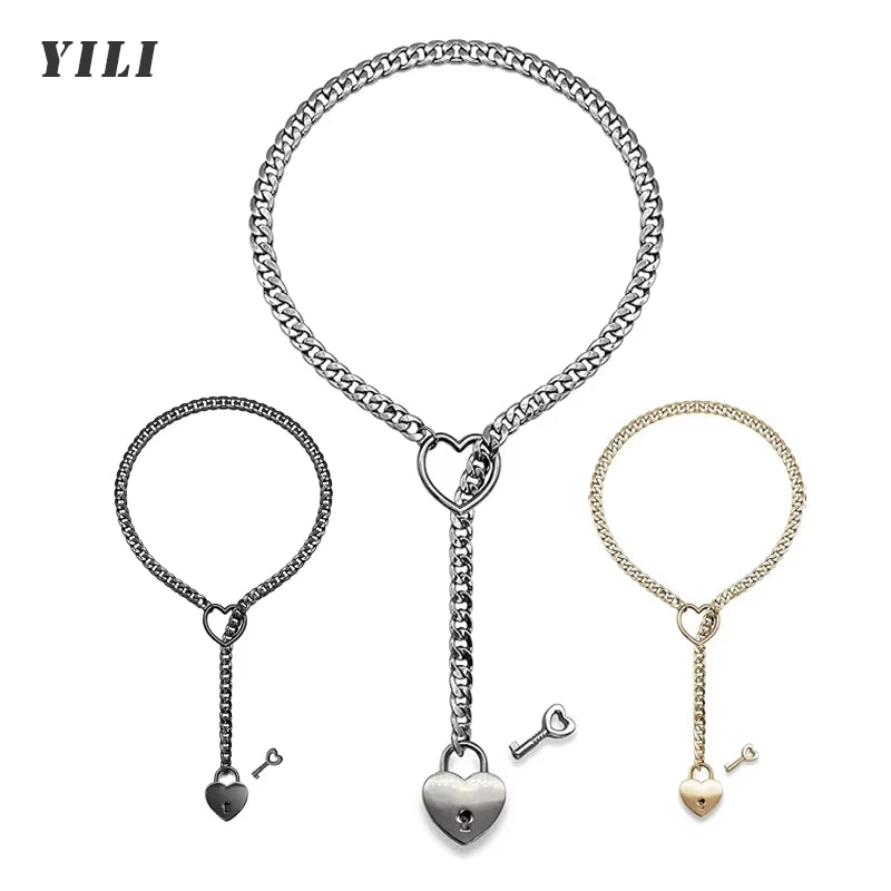 "Love in Chains: The 'I Promise This Heart Won't Break' Punk Rock Necklace for When You Want to Rock Out and Lock Down!"