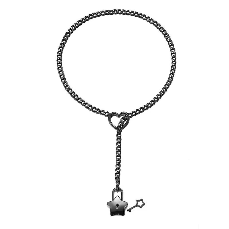 "Love in Chains: The 'I Promise This Heart Won't Break' Punk Rock Necklace for When You Want to Rock Out and Lock Down!"